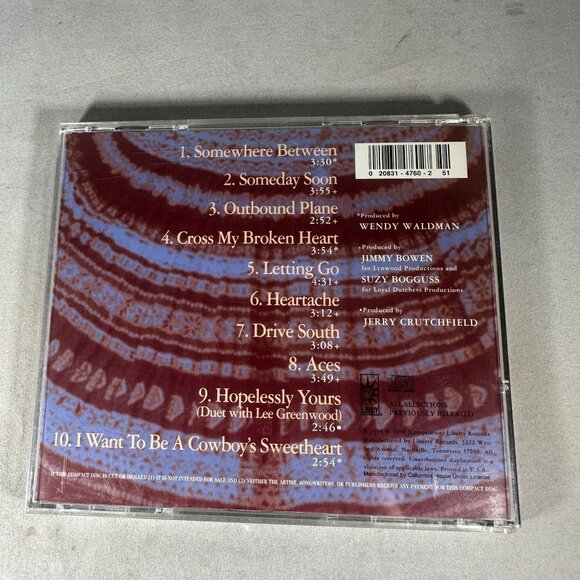 Suzy Bogguss Greatest Hits CD Country Liberty 1994 Including Aces & Drive South - Picture 2 of 3